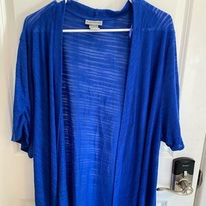 Catherine’s blue cardigan